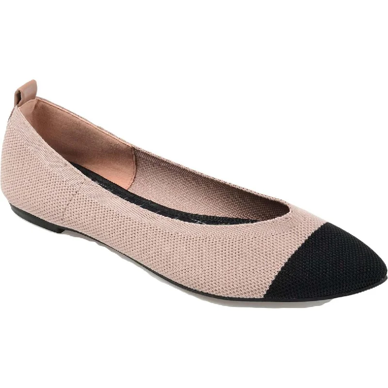 VEATA Womens Padded Insole Man Made Pointed Toe Flats