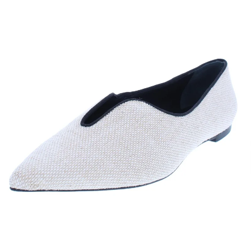 Lucia Womens Pointed Textured Pointy-Toe Flats