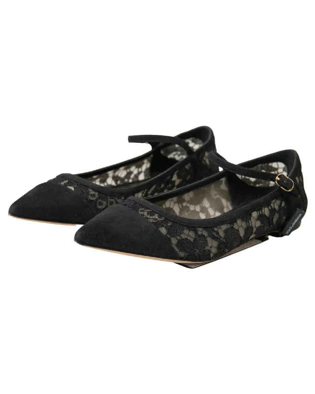 Dolce & Gabbana  Lace Ballerina Flats Black