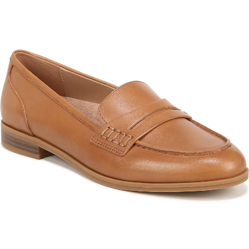 Mia Womens Leather Slip On Loafers