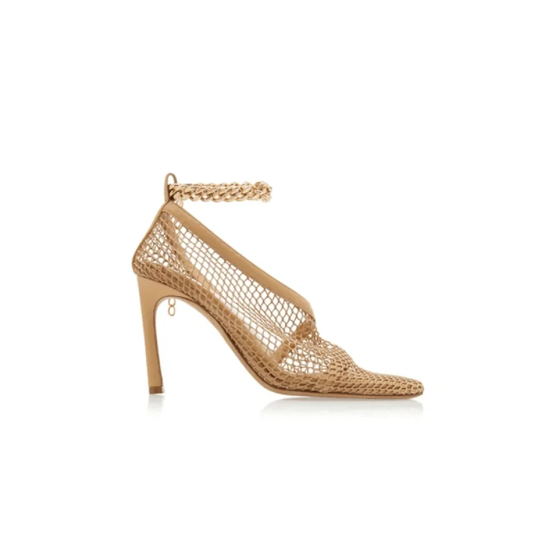 Bottega Veneta Chain-Trimmed Mesh Sandals