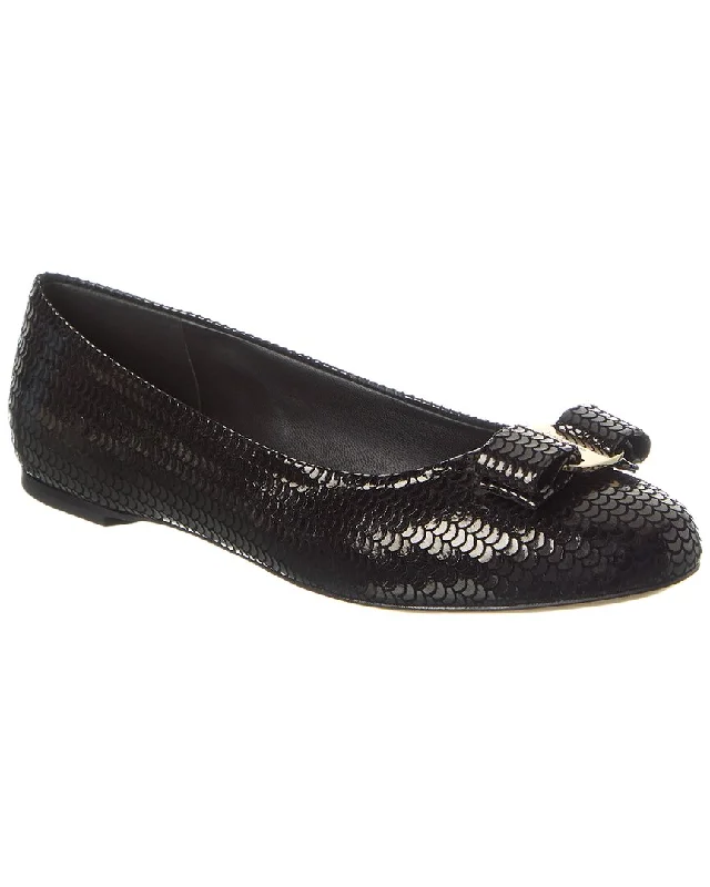 Ferragamo Varina Sequin Suede Flat