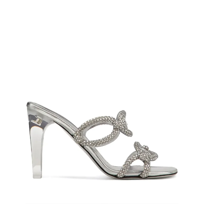 Valentino Garavani All-Over Rhinestone Crystal Sandals in Satin