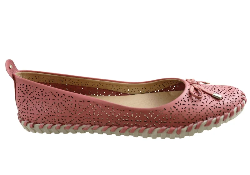 Bottero Hampshire Womens Comfort Leather Ballet Flats Made In Brazil