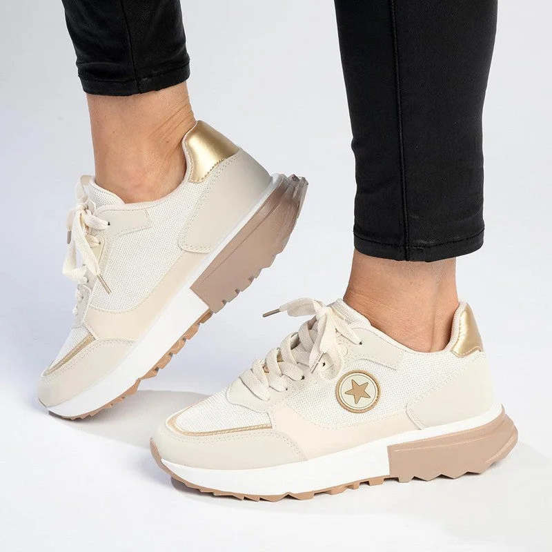 Madison Tanvi Fashion Sneaker - Beige/White