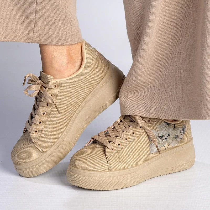 Pierre Cardin Valentine Floral Sneaker - Khaki